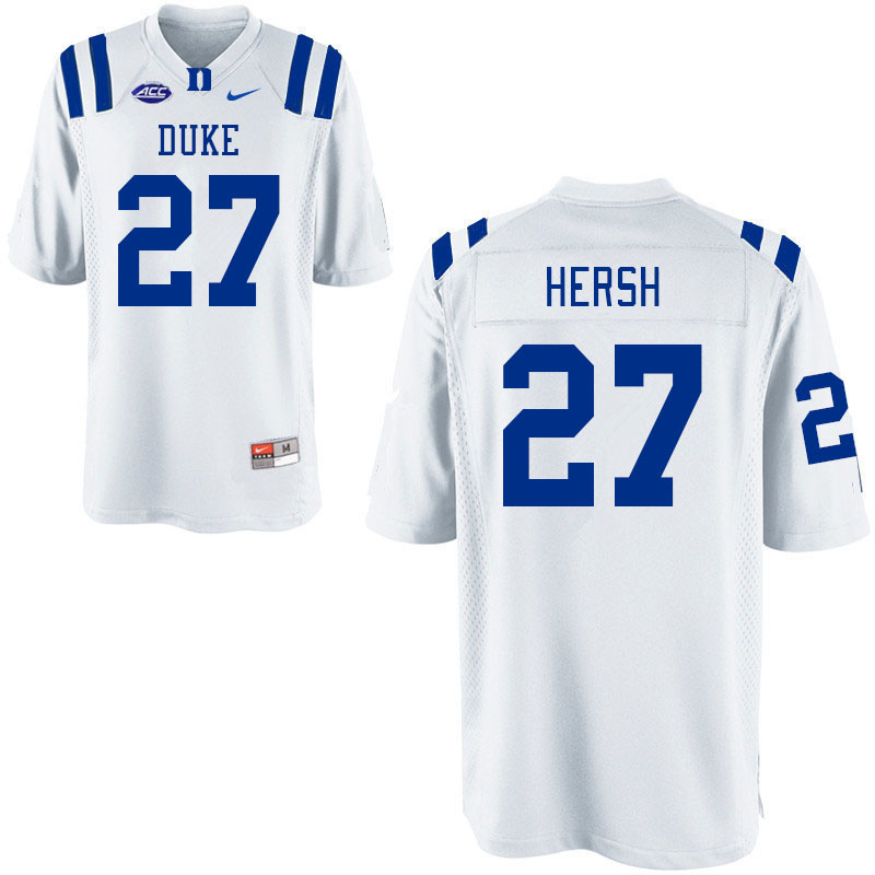 Men #27 Brandon Hersh Duke Blue Devils College Football Jerseys Stitched-White